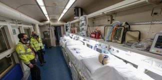 SPITALUL PE SINE – Premiera internationala: Italia are cu un tren medical care transfera pacientii covid intre orase
