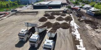 PASAJUL DE PE AUTOSTRADA CAPITALEI – Antreprenorul executa lucrari pe intregul amplasament: stadiul in care se afla