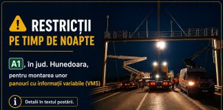RESTRICTII DE CIRCULATIE PE A1 – CNAIR: lucrari de modernizare si calibrare a sistemelor inteligente de transport pe Autostrada A1 Sibiu – Holdea
