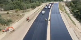 Autostrada Sibiu-Pitești: asfaltare pe un tronson experimental (Video)