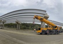 Șantierul Margina-Holdea de pe A1: se montează grinzile pe cel mai lung pasaj