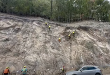 Imagini cu lucrările de montare a plaselor de protecție pe Valea Oltului (Video)